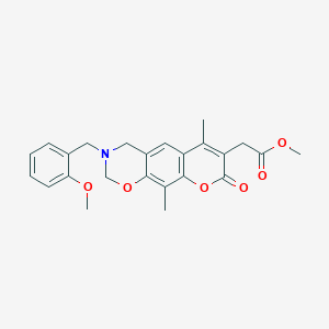 molecular formula C24H25NO6 B11394587 methyl [3-(2-methoxybenzyl)-6,10-dimethyl-8-oxo-3,4-dihydro-2H,8H-chromeno[6,7-e][1,3]oxazin-7-yl]acetate 