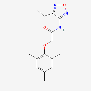 molecular formula C15H19N3O3 B11394591 N-(4-ethyl-1,2,5-oxadiazol-3-yl)-2-(2,4,6-trimethylphenoxy)acetamide 