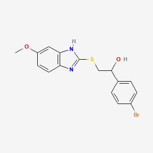molecular formula C16H15BrN2O2S B11394749 1-(4-bromophenyl)-2-[(5-methoxy-1H-benzimidazol-2-yl)sulfanyl]ethanol 