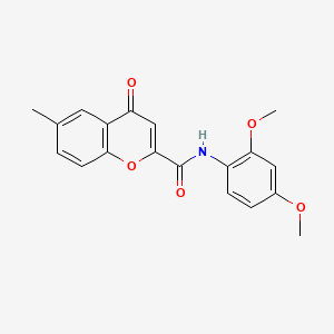 molecular formula C19H17NO5 B11394812 N-(2,4-dimethoxyphenyl)-6-methyl-4-oxo-4H-chromene-2-carboxamide 