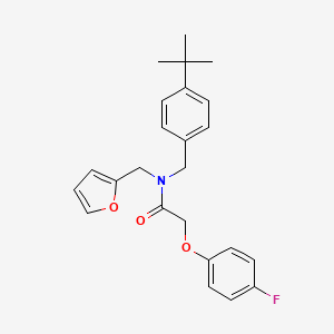 molecular formula C24H26FNO3 B11394936 N-(4-tert-butylbenzyl)-2-(4-fluorophenoxy)-N-(furan-2-ylmethyl)acetamide 