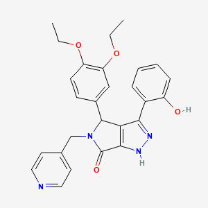 molecular formula C27H26N4O4 B11394944 4-(3,4-diethoxyphenyl)-3-(2-hydroxyphenyl)-5-(pyridin-4-ylmethyl)-4,5-dihydropyrrolo[3,4-c]pyrazol-6(1H)-one 