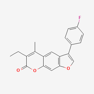 molecular formula C20H15FO3 B11394969 6-ethyl-3-(4-fluorophenyl)-5-methyl-7H-furo[3,2-g]chromen-7-one 