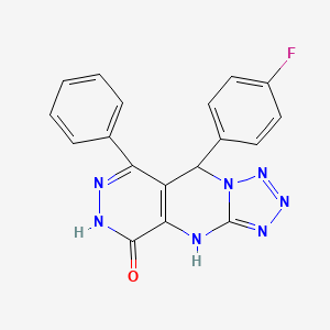 molecular formula C18H12FN7O B11394975 8-(4-fluorophenyl)-10-phenyl-2,4,5,6,7,11,12-heptazatricyclo[7.4.0.03,7]trideca-1(9),3,5,10-tetraen-13-one 
