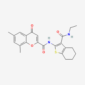 molecular formula C23H24N2O4S B11395051 N-[3-(ethylcarbamoyl)-4,5,6,7-tetrahydro-1-benzothiophen-2-yl]-6,8-dimethyl-4-oxo-4H-chromene-2-carboxamide 