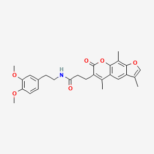 molecular formula C27H29NO6 B11395200 N-[2-(3,4-Dimethoxyphenyl)ethyl]-3-{3,5,9-trimethyl-7-oxo-7H-furo[3,2-G]chromen-6-YL}propanamide 