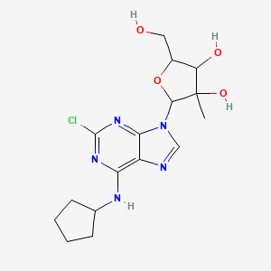 2-[2-Chloro-6-(cyclopentylamino)-9-purinyl]-5-(hydroxymethyl)-3-methyloxolane-3,4-diol