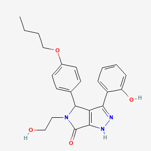 molecular formula C23H25N3O4 B11395525 4-(4-butoxyphenyl)-5-(2-hydroxyethyl)-3-(2-hydroxyphenyl)-4,5-dihydropyrrolo[3,4-c]pyrazol-6(1H)-one 