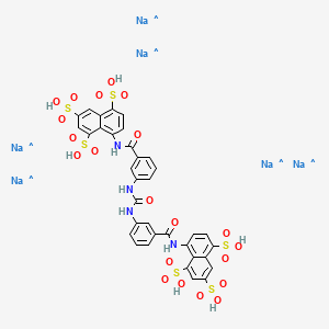molecular formula C35H26N4Na6O21S6 B1139560 NF023 hexasodium CAS No. 104869-31-0