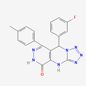 molecular formula C19H14FN7O B11395619 8-(3-fluorophenyl)-10-(4-methylphenyl)-2,4,5,6,7,11,12-heptazatricyclo[7.4.0.03,7]trideca-1(9),3,5,10-tetraen-13-one 