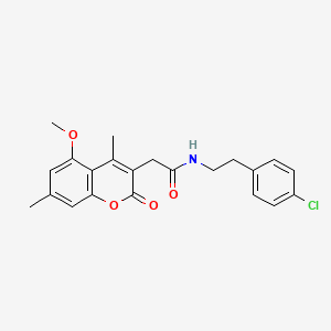 molecular formula C22H22ClNO4 B11395751 N-[2-(4-chlorophenyl)ethyl]-2-(5-methoxy-4,7-dimethyl-2-oxo-2H-chromen-3-yl)acetamide 