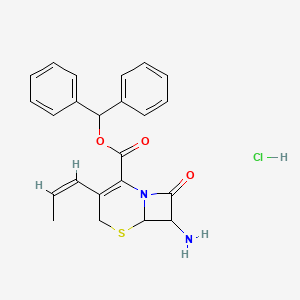 molecular formula C23H23ClN2O3S B1139578 7-Amino-8-oxo-3-(cis-prop-1-enyl)-5-thia-1-azabicyclo[4.2.0]oct-2-ene-2-carboxylic acid diphenylmethyl ester hydrochloride CAS No. 106447-41-0