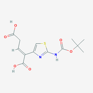 molecular formula C13H16N2O6S B1139583 2-(2-Tert-butoxycarbonylaminothiazol-4-YL)-2-pentenedioic acid CAS No. 103054-22-4