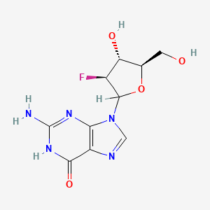 molecular formula C10H12FN5O4 B1139589 9-(2-Deoxy-2-fluoroarabinofuranosyl)guanine CAS No. 103884-98-6