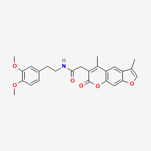 molecular formula C25H25NO6 B11395899 N-[2-(3,4-dimethoxyphenyl)ethyl]-2-(3,5-dimethyl-7-oxo-7H-furo[3,2-g]chromen-6-yl)acetamide 