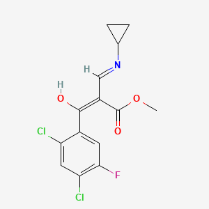 methyl (E)-2-(cyclopropyliminomethyl)-3-(2,4-dichloro-5-fluorophenyl)-3-hydroxyprop-2-enoate