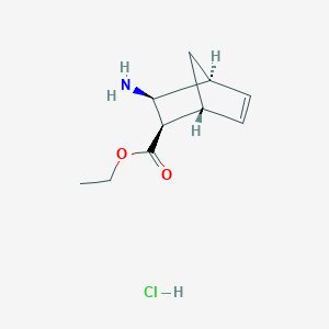 molecular formula C10H16ClNO2 B1139610 diexo-3-Amino-bicyclo[2.2.1]hept-5-ene-2-carboxylic acid ethyl ester hydrochloride CAS No. 104770-18-5
