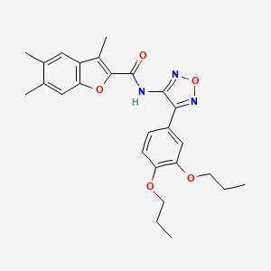 molecular formula C26H29N3O5 B11396150 N-[4-(3,4-dipropoxyphenyl)-1,2,5-oxadiazol-3-yl]-3,5,6-trimethyl-1-benzofuran-2-carboxamide 
