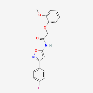 molecular formula C18H15FN2O4 B11396196 N-[3-(4-fluorophenyl)-1,2-oxazol-5-yl]-2-(2-methoxyphenoxy)acetamide 