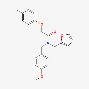 molecular formula C22H23NO4 B11396309 N-(furan-2-ylmethyl)-N-(4-methoxybenzyl)-2-(4-methylphenoxy)acetamide 