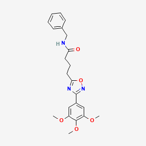 molecular formula C22H25N3O5 B11396374 N-benzyl-4-[3-(3,4,5-trimethoxyphenyl)-1,2,4-oxadiazol-5-yl]butanamide 