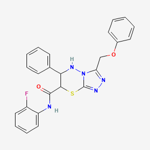molecular formula C24H20FN5O2S B11396396 N-(2-fluorophenyl)-3-(phenoxymethyl)-6-phenyl-6,7-dihydro-5H-[1,2,4]triazolo[3,4-b][1,3,4]thiadiazine-7-carboxamide 