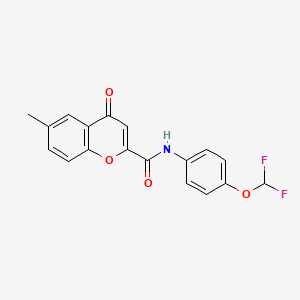 molecular formula C18H13F2NO4 B11396502 N-[4-(difluoromethoxy)phenyl]-6-methyl-4-oxo-4H-chromene-2-carboxamide 