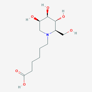 molecular formula C₁₂H₂₃NO₆ B1139653 N-5-Carboxypentyl-deoxymannojirimycin CAS No. 104154-10-1