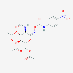 molecular formula C₂₁H₂₄N₄O₁₂ B1139661 O-(2-Acetamido-2-deoxy-3,4,6-tri-o-acetyl-D-glucopyranosylidene)amino N-(4-nitrophenyl)carbamate CAS No. 351421-19-7