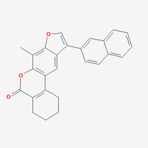 molecular formula C26H20O3 B11396623 7-methyl-10-(2-naphthyl)-1,2,3,4-tetrahydro-5H-benzo[c]furo[3,2-g]chromen-5-one 