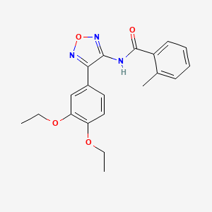 molecular formula C20H21N3O4 B11396643 N-[4-(3,4-diethoxyphenyl)-1,2,5-oxadiazol-3-yl]-2-methylbenzamide 