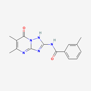molecular formula C15H15N5O2 B11396647 N-{7-Hydroxy-5,6-dimethyl-[1,2,4]triazolo[1,5-A]pyrimidin-2-YL}-3-methylbenzamide 