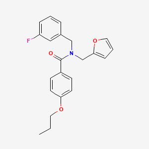 molecular formula C22H22FNO3 B11396655 N-(3-fluorobenzyl)-N-(furan-2-ylmethyl)-4-propoxybenzamide 