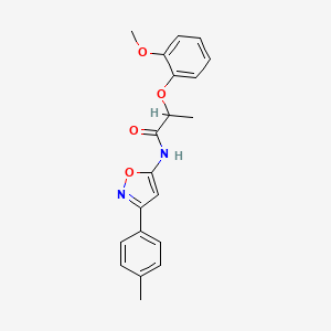 molecular formula C20H20N2O4 B11396689 2-(2-methoxyphenoxy)-N-[3-(4-methylphenyl)-1,2-oxazol-5-yl]propanamide 