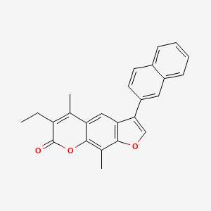 molecular formula C25H20O3 B11396714 6-ethyl-5,9-dimethyl-3-(2-naphthyl)-7H-furo[3,2-g]chromen-7-one 