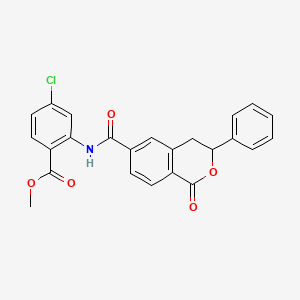 molecular formula C24H18ClNO5 B11396766 methyl 4-chloro-2-{[(1-oxo-3-phenyl-3,4-dihydro-1H-isochromen-6-yl)carbonyl]amino}benzoate 