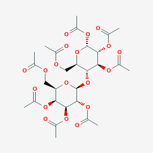 [(2R,3R,4S,5R,6R)-4,5,6-triacetyloxy-3-[(2S,3R,4S,5S,6R)-3,4,5-triacetyloxy-6-(acetyloxymethyl)oxan-2-yl]oxyoxan-2-yl]methyl acetate