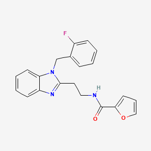 molecular formula C21H18FN3O2 B11396770 N-{2-[1-(2-fluorobenzyl)-1H-benzimidazol-2-yl]ethyl}furan-2-carboxamide 