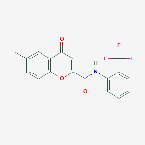 molecular formula C18H12F3NO3 B11396812 6-methyl-4-oxo-N-[2-(trifluoromethyl)phenyl]-4H-chromene-2-carboxamide 