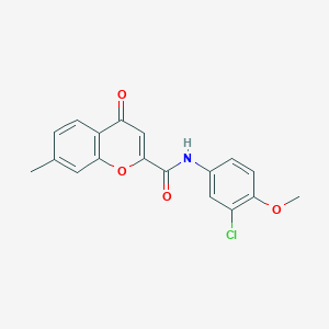 molecular formula C18H14ClNO4 B11396819 N-(3-chloro-4-methoxyphenyl)-7-methyl-4-oxo-4H-chromene-2-carboxamide 