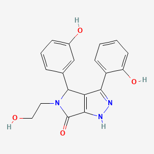 molecular formula C19H17N3O4 B11396902 5-(2-hydroxyethyl)-3-(2-hydroxyphenyl)-4-(3-hydroxyphenyl)-4,5-dihydropyrrolo[3,4-c]pyrazol-6(2H)-one 
