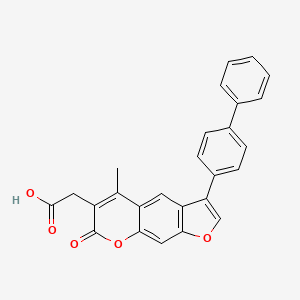 molecular formula C26H18O5 B11396913 [3-(biphenyl-4-yl)-5-methyl-7-oxo-7H-furo[3,2-g]chromen-6-yl]acetic acid 