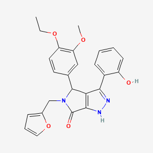 molecular formula C25H23N3O5 B11396935 4-(4-ethoxy-3-methoxyphenyl)-5-(furan-2-ylmethyl)-3-(2-hydroxyphenyl)-4,5-dihydropyrrolo[3,4-c]pyrazol-6(1H)-one 