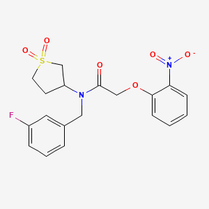 molecular formula C19H19FN2O6S B11396989 N-(1,1-dioxidotetrahydrothiophen-3-yl)-N-(3-fluorobenzyl)-2-(2-nitrophenoxy)acetamide 