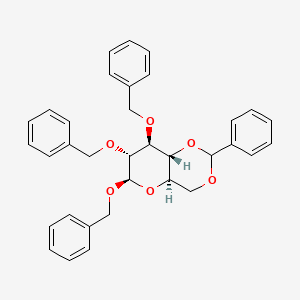molecular formula C₃₄H₃₄O₆ B1139699 1,2,3-Tri-O-benzyl-4,6-O-benzylidene-b-D-glucopyranoside CAS No. 57783-66-1