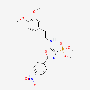 molecular formula C21H24N3O8P B11397018 Dimethyl (5-{[2-(3,4-dimethoxyphenyl)ethyl]amino}-2-(4-nitrophenyl)-1,3-oxazol-4-YL)phosphonate 