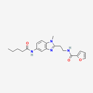 molecular formula C20H24N4O3 B11397024 N-{2-[1-methyl-5-(pentanoylamino)-1H-benzimidazol-2-yl]ethyl}furan-2-carboxamide 
