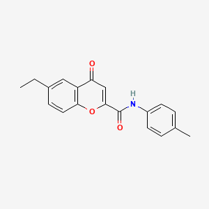 molecular formula C19H17NO3 B11397035 6-ethyl-N-(4-methylphenyl)-4-oxo-4H-chromene-2-carboxamide 
