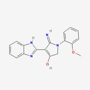 molecular formula C18H16N4O2 B11397055 5-amino-4-(1H-1,3-benzodiazol-2-yl)-1-(2-methoxyphenyl)-2,3-dihydro-1H-pyrrol-3-one 