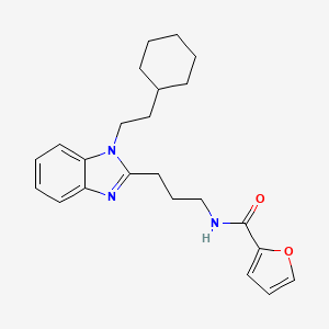 molecular formula C23H29N3O2 B11397083 N-{3-[1-(2-cyclohexylethyl)-1H-benzimidazol-2-yl]propyl}furan-2-carboxamide 